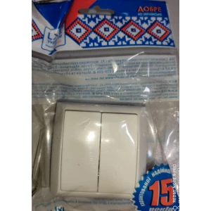 Изображение товара -  Вимикач Білий Подвійний TERRA LXL .2208