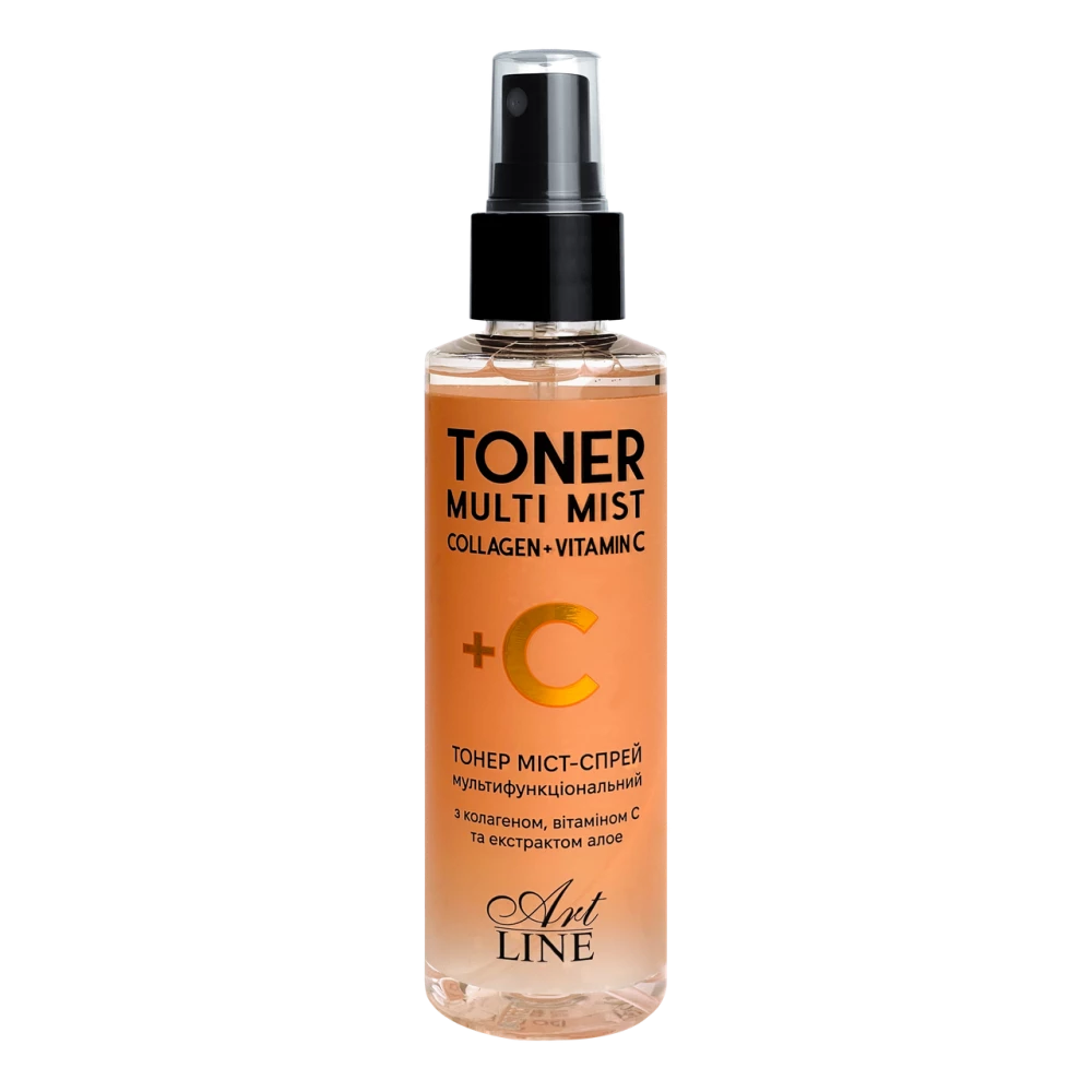 Тонер міст-спрей для обличчя з колагеном, вітаміном С та екстрактом алое, 150 мл. “Art Line“