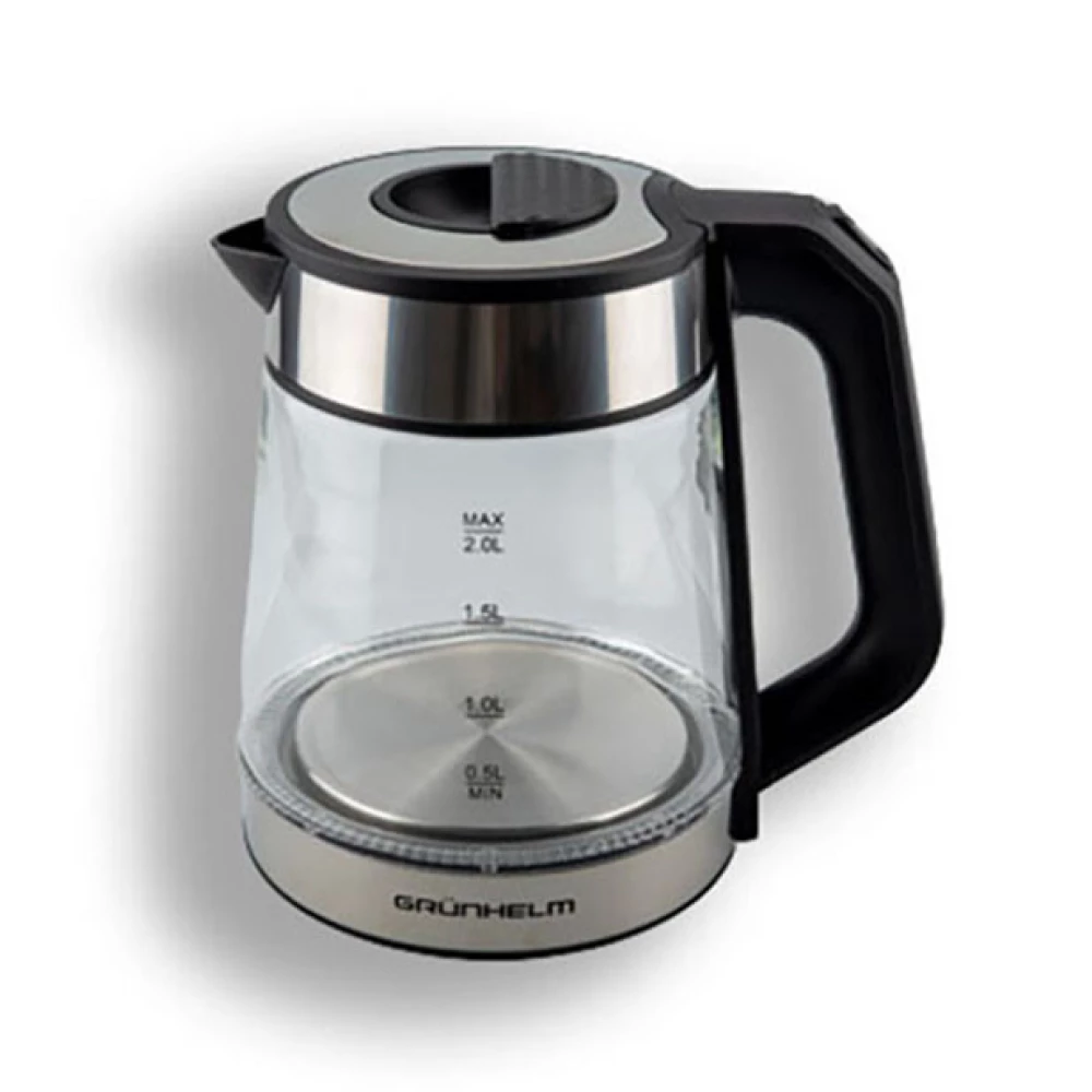 Чайник Електро скляний чорний 1500Вт., 2,0л. “Grunhelm“ EKG-2320