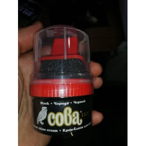 Изображение товара -  Крем для взуття з губкою Сова чорний