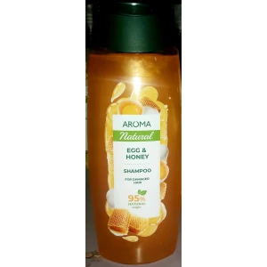 Изображение товара -  Шампунь Aroma Natural Яєчний з медом для сухого та пошкодженого волосся (400мл.)
