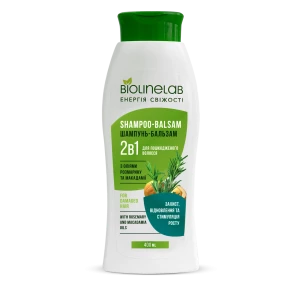 Изображение товара -  Шампунь-бальзам 2в1 “Захист, відновлення та стимуляція росту“ з оліями розмарину та макадамії, 400 м