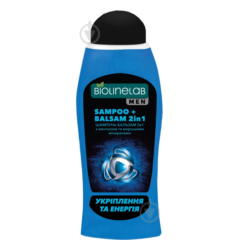 Шампунь-бальзам BIOLINELAB 2в1 для чоловіків“З ментолом та морськими мінералами 400мл.