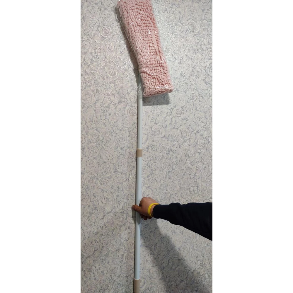 Швабра VEZZER №з плоска з телескопічною зал білою ручкою та нас шеніл