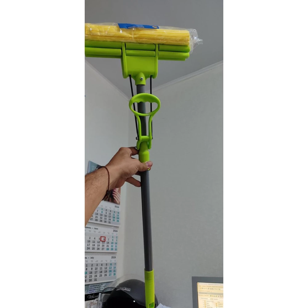 Швабра роликова WD04 (WERK) 27 см, з подвійнім віджимом, телескопічною ручкою 110 см