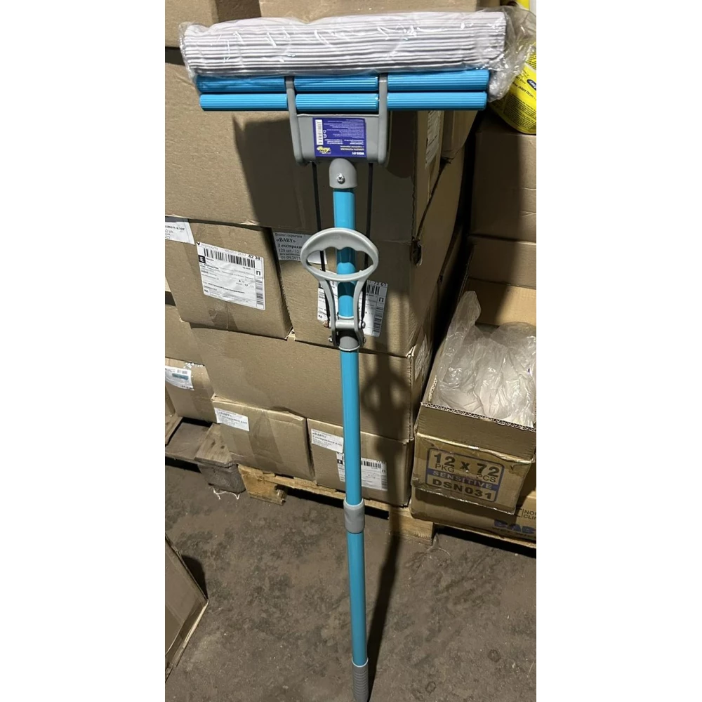 Швабра роликова WDS-01 (WERK) 27 см, з подвійнім віджимом, телескопічною ручкою 110 см