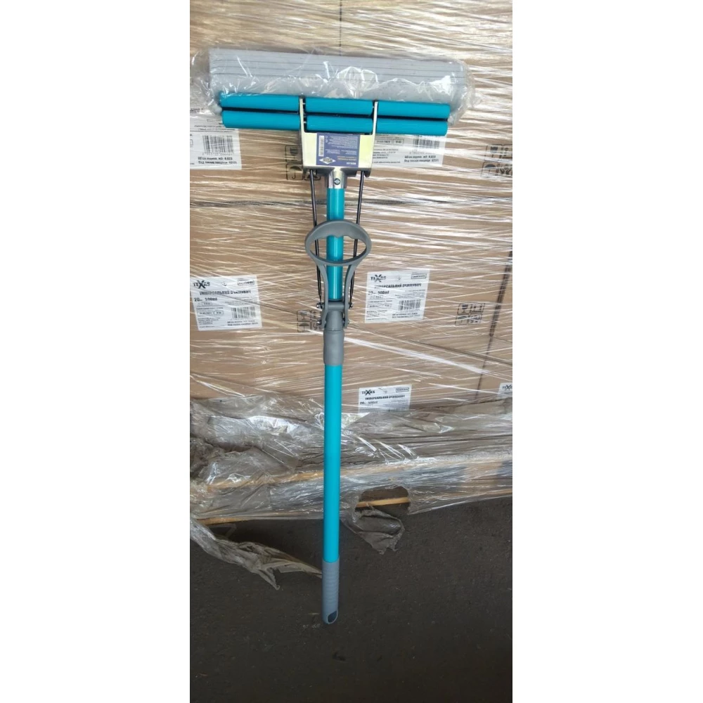 Швабра ролікова Werk 27см, з подвійним віджимом, телескоп. ручка 110см. WDS-04