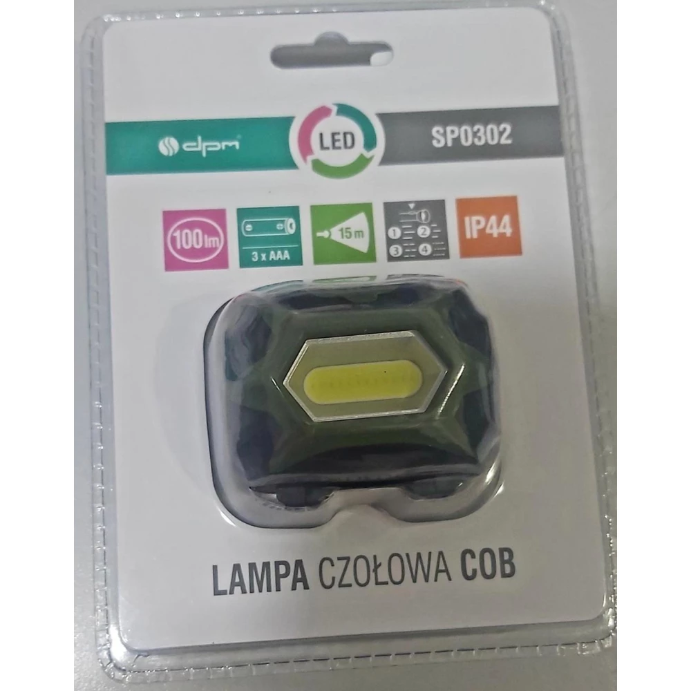 Ліхтарик Led налобний чорний/зелений 100Lm. 3*AAA (SP0302) 75-15-23