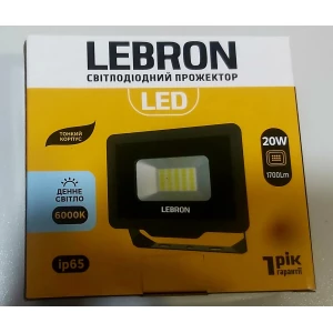 Изображение товара -  Прожектор LED LEBRON LF 20W, 6000 K, 1700 Lm 185-240V