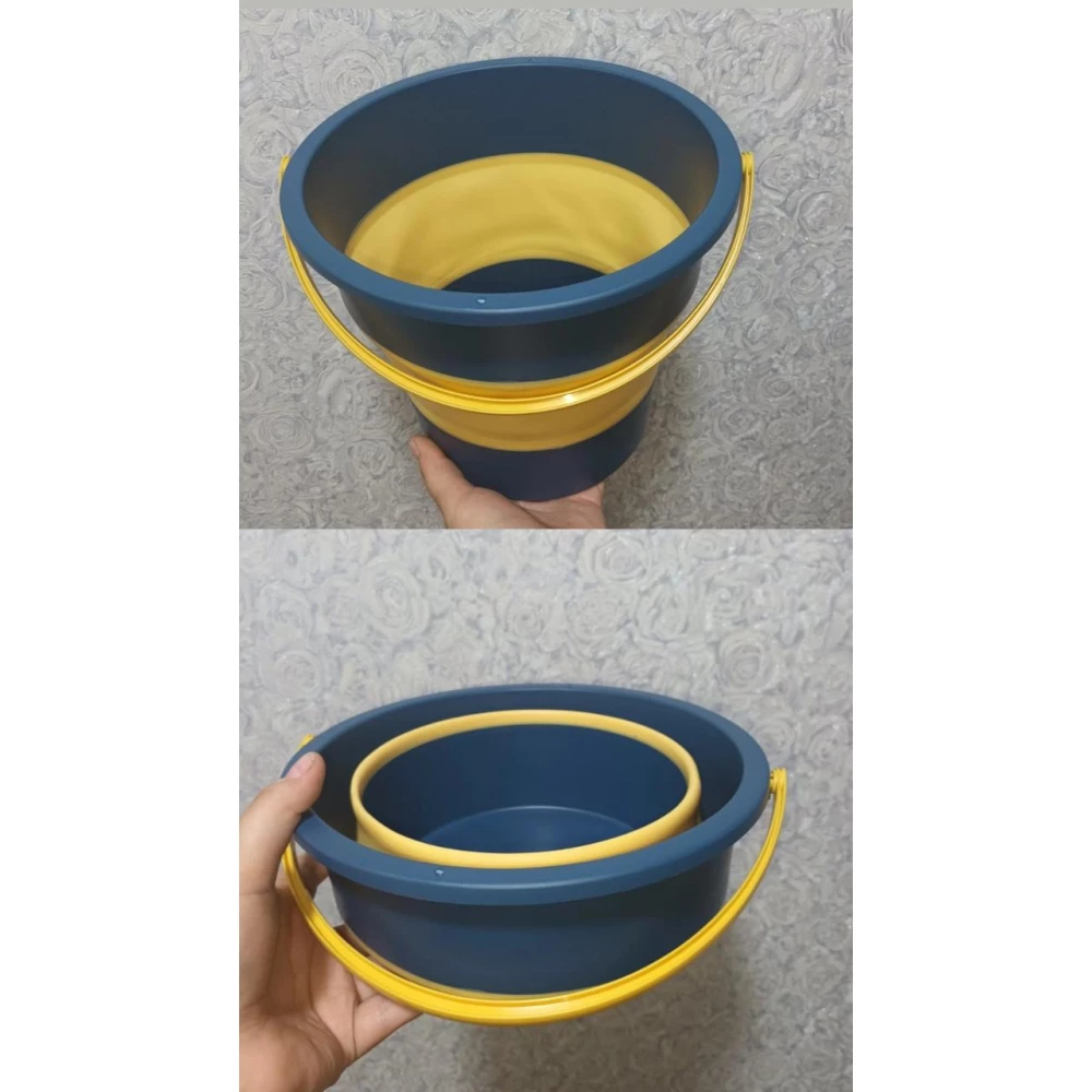 Відро складне силіконове 4,6л orange-black (Сила)