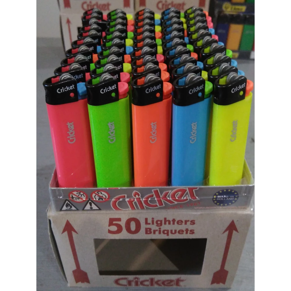 Запальничка Cricket Original Флуо Станд. кремній (Кислотна), пач.-50шт. Якісна