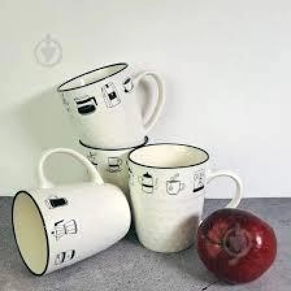 Чашка Чорно-білі напої Vittora 380мл.