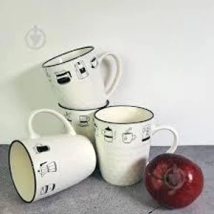 Изображение товара -  Чашка Чорно-білі напої Vittora 380мл.