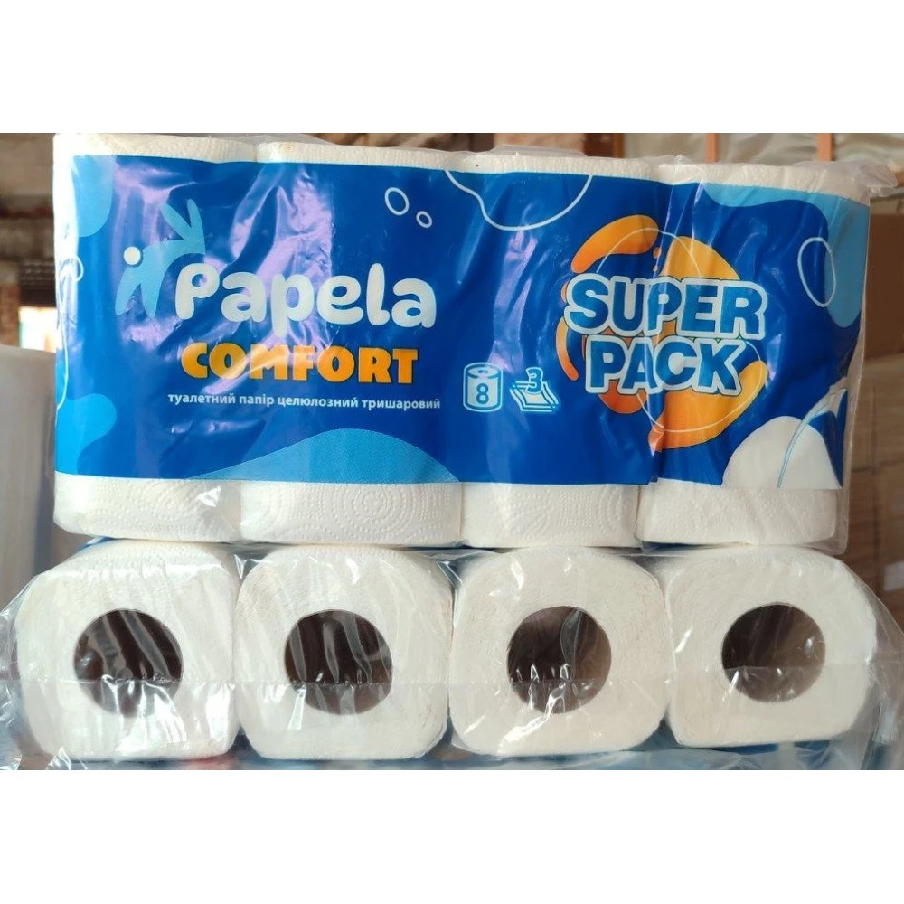 Т/П “Papela COMFORT“ 3 шари, 8шт Super PACK
