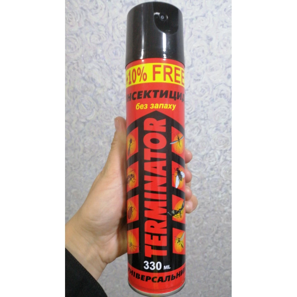 Дихлофос універсальний “TERMINATOR“ без запаха червоний 330мл (24уп)