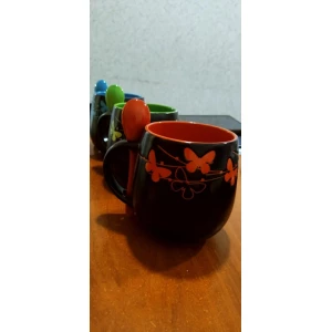 Изображение товара -  Чашка Барви ночі з ложкою Vittora 450мл.