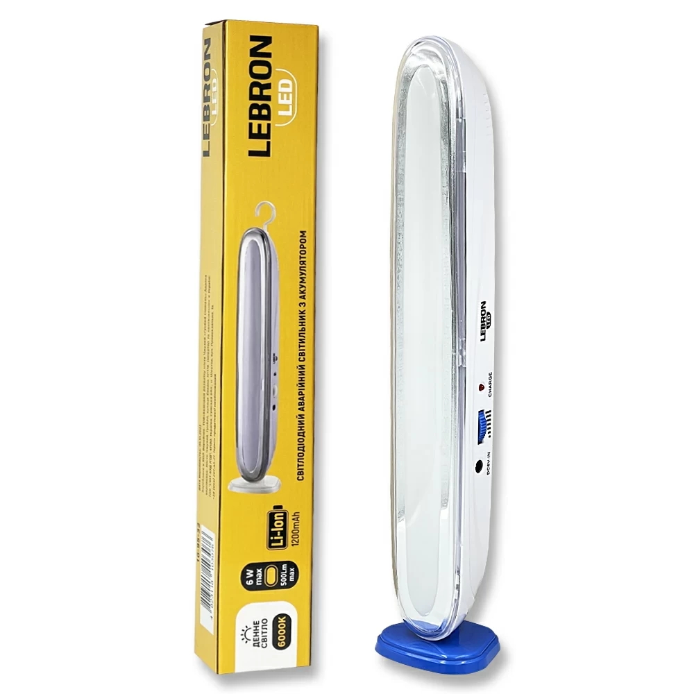 Світильник Led аварійний акум. Lebron L-EL-630, 6w 1200mAh 16-95-32