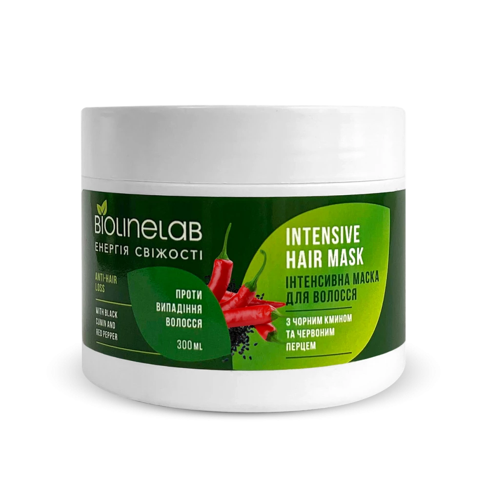Інтенсивна маска для волосся з олією чорного кмину та екстрактом червоного перцю, 300мл