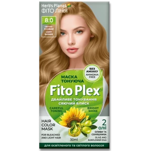 Изображение товара -  Маска тонуюча “Фіто лінія“ Herb“s Planet Fito Plex 8.0 Світло-русявий 30 ml