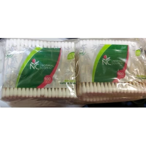 Изображение товара -  Ватні палички NORMAL cliniс бамбук - 100 шт. в ZIP упаковці (12шт.-пач,96 шт/ящ)