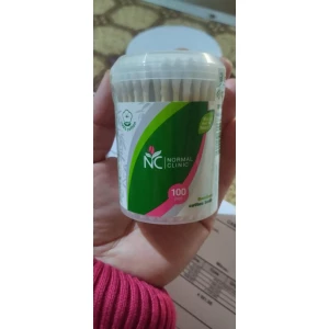 Изображение товара -  Ватні палички NORMAL cliniс бамбук - 100 шт. в круглій коробціі (48 шт/ящ)