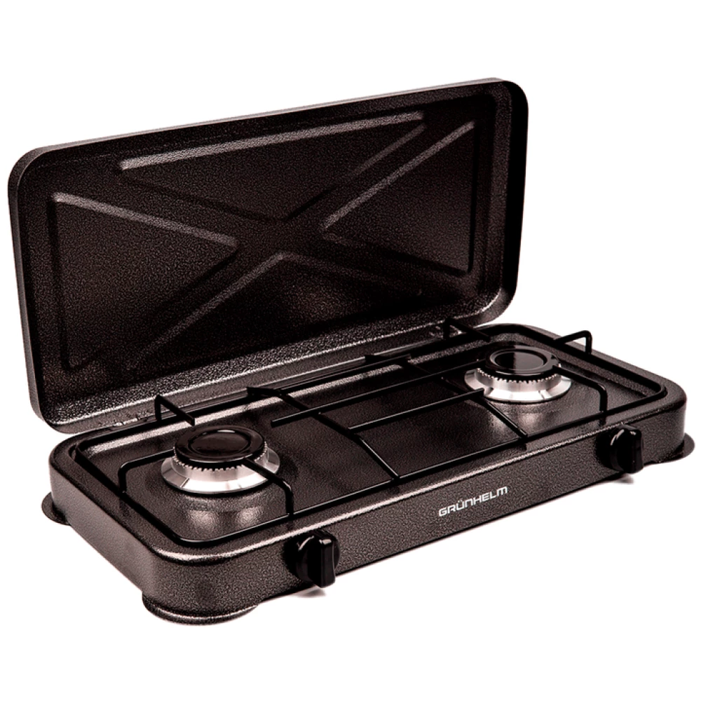Газова плита Grunhelm GGP-6012 двокомфорна з  кришкою