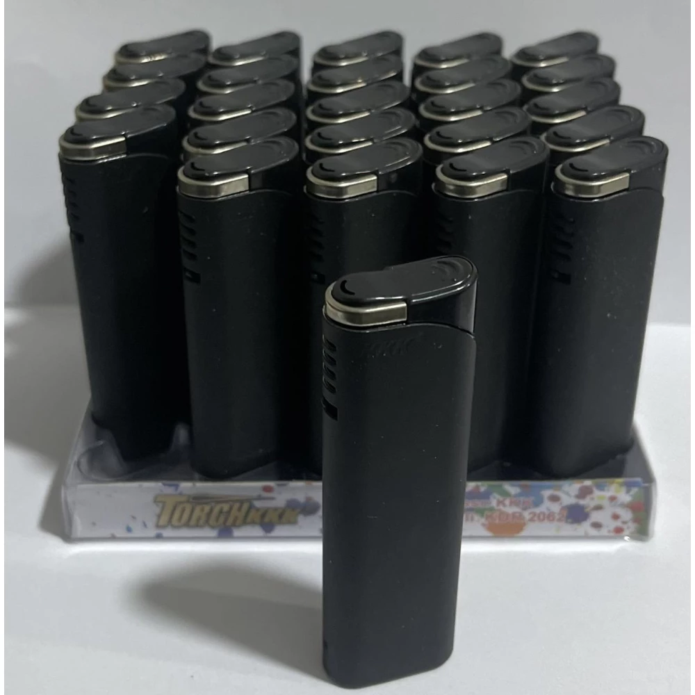 Запальничка турбо метал № 2062В чорна, пач.-25шт.