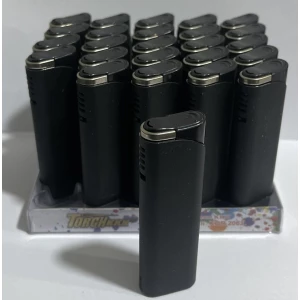 Изображение товара -  Запальничка турбо метал № 2062В чорна, пач.-25шт.