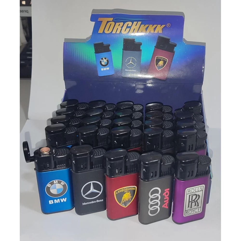 Запальничка Турбо №2073 метал Емблеми,уп.25шт.