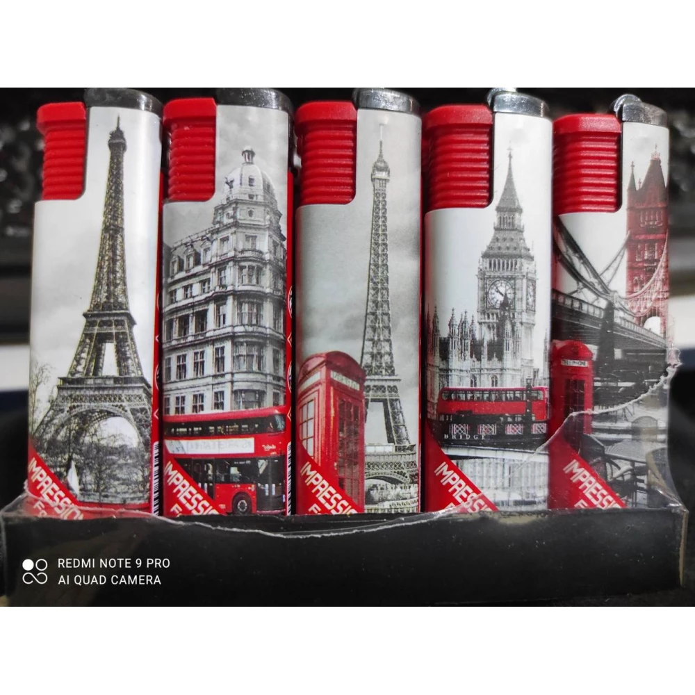 Запальничка Турбо 3X-110RBW Вежа, Машини No 831, пач.-50 шт.