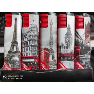 Изображение товара -  Запальничка Турбо 3X-110RBW Вежа, Машини No 831, пач.-50 шт.