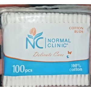 Изображение товара -  Ватні палички NORMAL cliniс - 100 шт. в ZIP упаковці (12шт.-пач,96 шт/ящ)