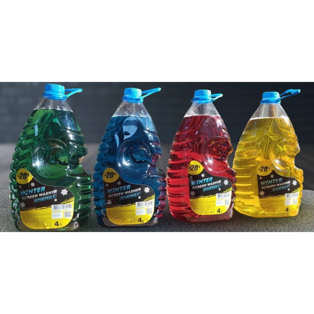 Омивач зимовий “ENERGY“ (-20) 4л. 38 мм. ФЛЯГА,, Червоний, Зелений, Жовтий, Блакит, уп.-4шт.