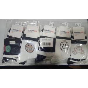 Изображение товара - Шкарпетки Підліткові біло-чорні Fashion Мікс р22-24 уп.-10пар