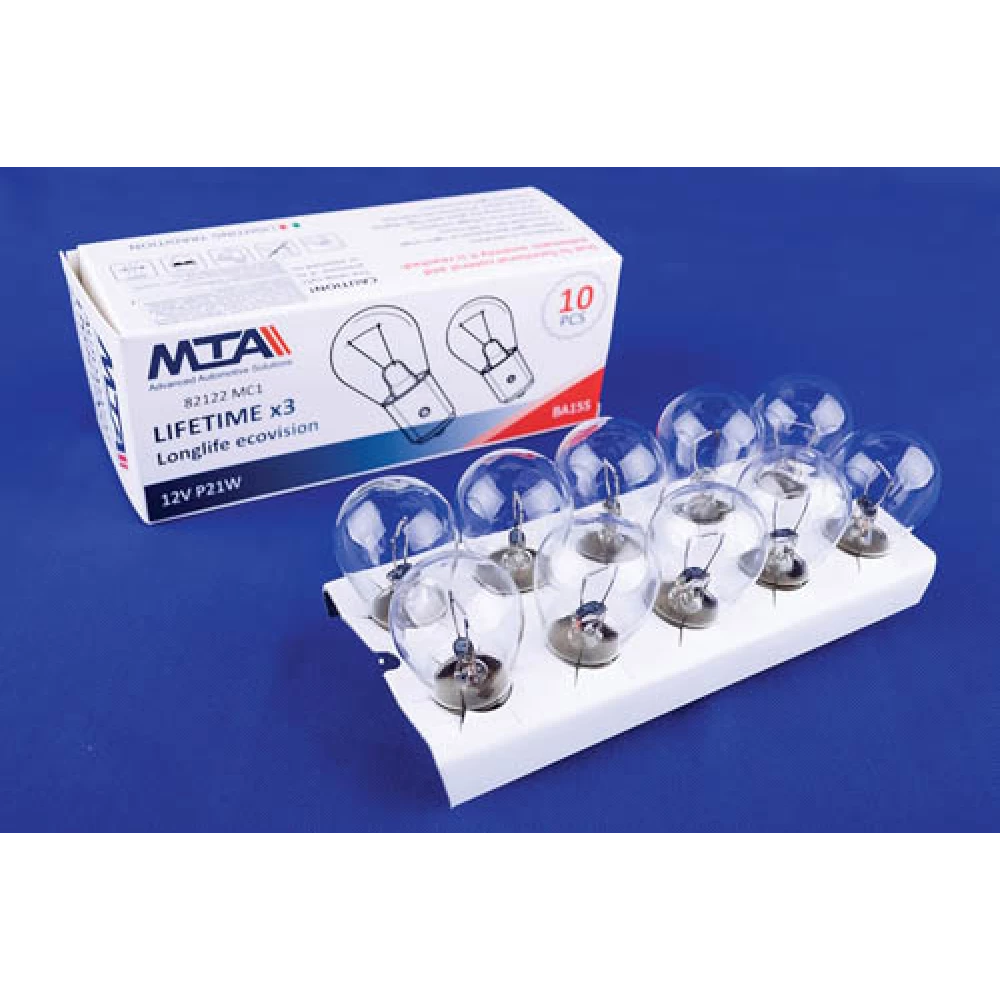 12V P21W BA15S 1 contact картон (10 шт.)  (MTA) (паков — 10 шт.)
