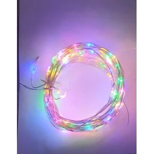 Изображение товара -  Гірлянда Електро лінійна, кольорова, 100 ламп, 1мм.,вологозахищена 220/ 6W  01024