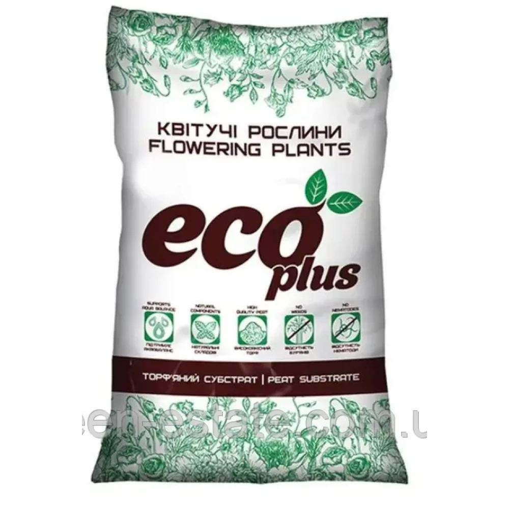 Торф“яний субстрат “Для квітучих рослин“ ECO PLUS 10л