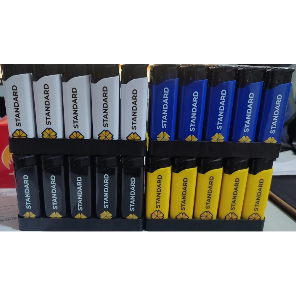 Запальничка турбо “Standard“ DM009TCR Кольорова, уп.25шт. /Чорна, Жовта, Синя, Біла/ Special for AZS