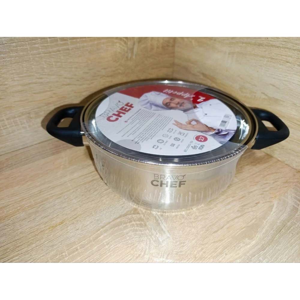 Каструля BRAVO CHEF L“Appetit 20 см. 2.7 л. p бакелітовими ручками