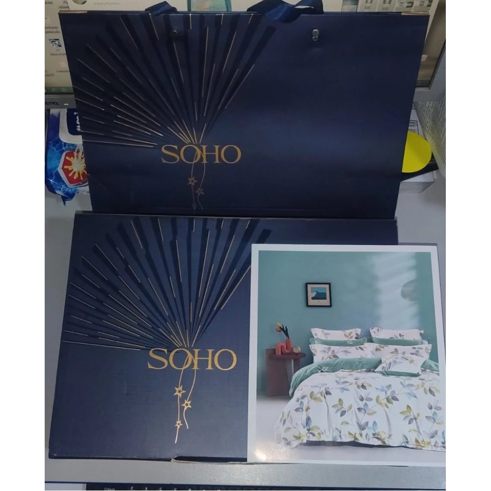 Комплект SOHO постільної білизни Євро Elle 200*230 Twigs Green