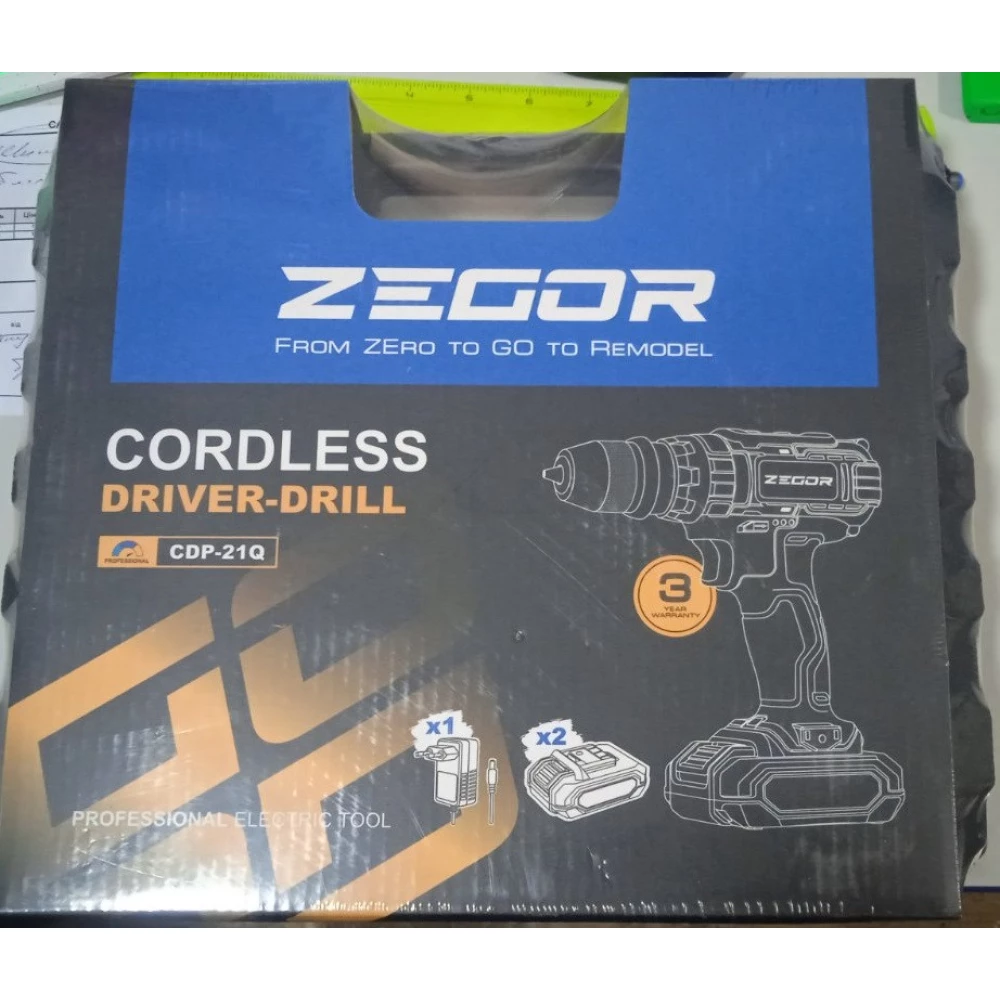 Шуруповерт акумуляторний 21V ZEGOR СDА-21Q (2 АКБ + зарядка) швидкоз“ємний патрон