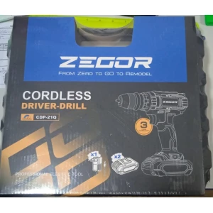 Изображение товара -  Шуруповерт акумуляторний 21V ZEGOR СDА-21Q (2 АКБ + зарядка) швидкоз“ємний патрон