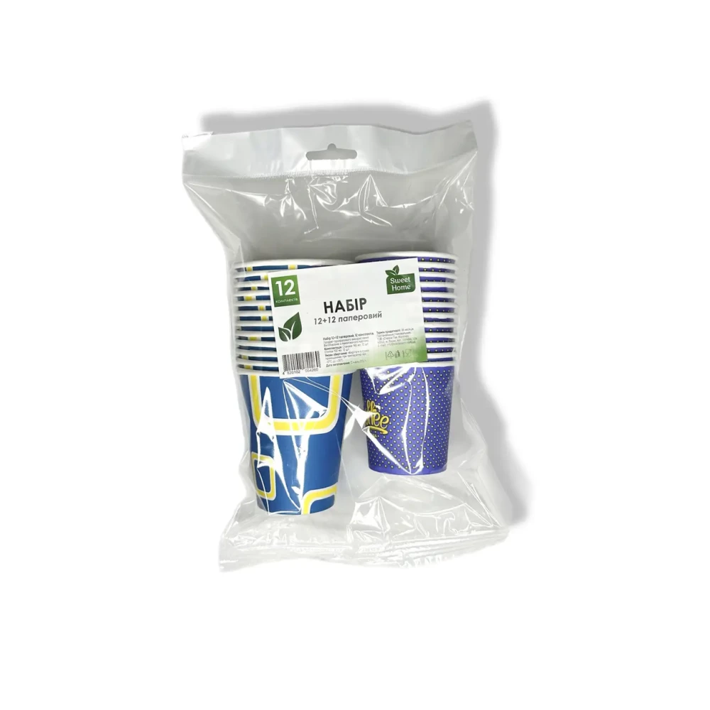 Набір паперовий 12+12, 12 комп. ЕКО. “Sweet Home“