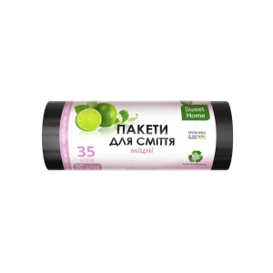 Изображение товара -  Пакети для сміття «МІЦНІ», 35 л, 50 шт. (супер чорний). “Sweet Home“