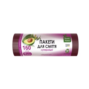 Изображение товара -  Пакети для сміття «СУПЕРМІЦНІ», 160 л, 10 шт. (марун) “Sweet Home“