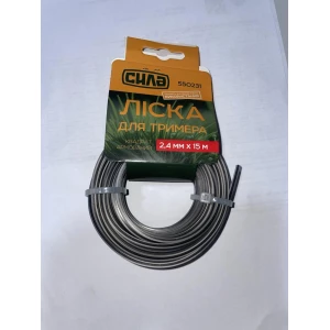 Изображение товара -  Ліска для тримера Квадрат Армований 2.4 мм 15 м ( СІРА )