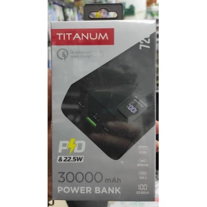 Изображение товара -  Повербанк TITANUM 728S Black 30000mah QC+PD