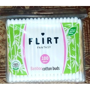Изображение товара -  Ватні палички бамбук Fantasi FLIRT - 100 шт. ZIP (96 шт/ящ)
