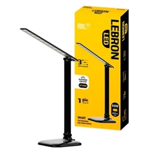 Изображение товара -  LED лампа настільна  LEBRON L-TL-L, 10W.4100K,3 рівня потуж., чорна