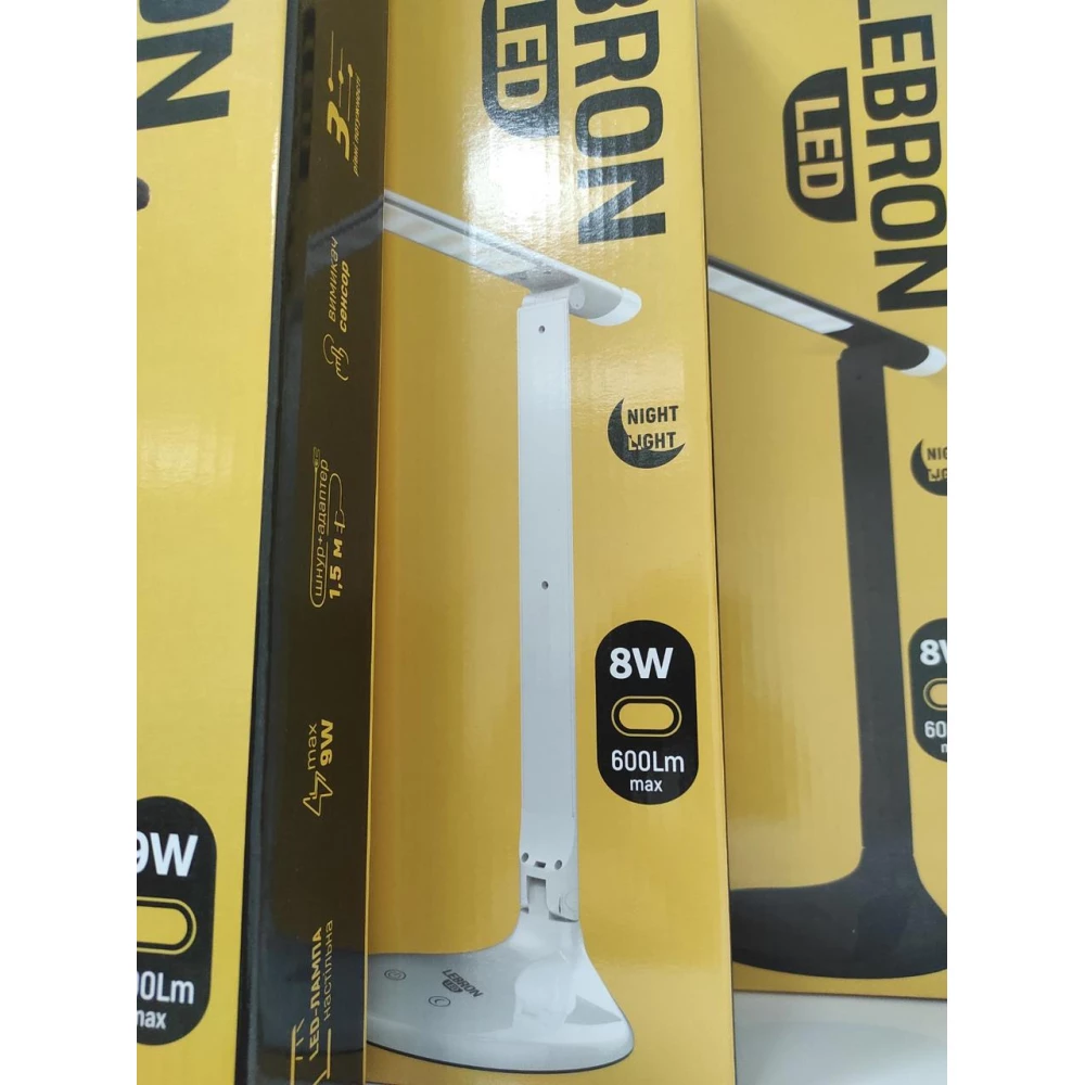 LED лампа настільна  LEBRON L-TL-L, 8W.4100K,3 рівня потуж.,нічник,  біла